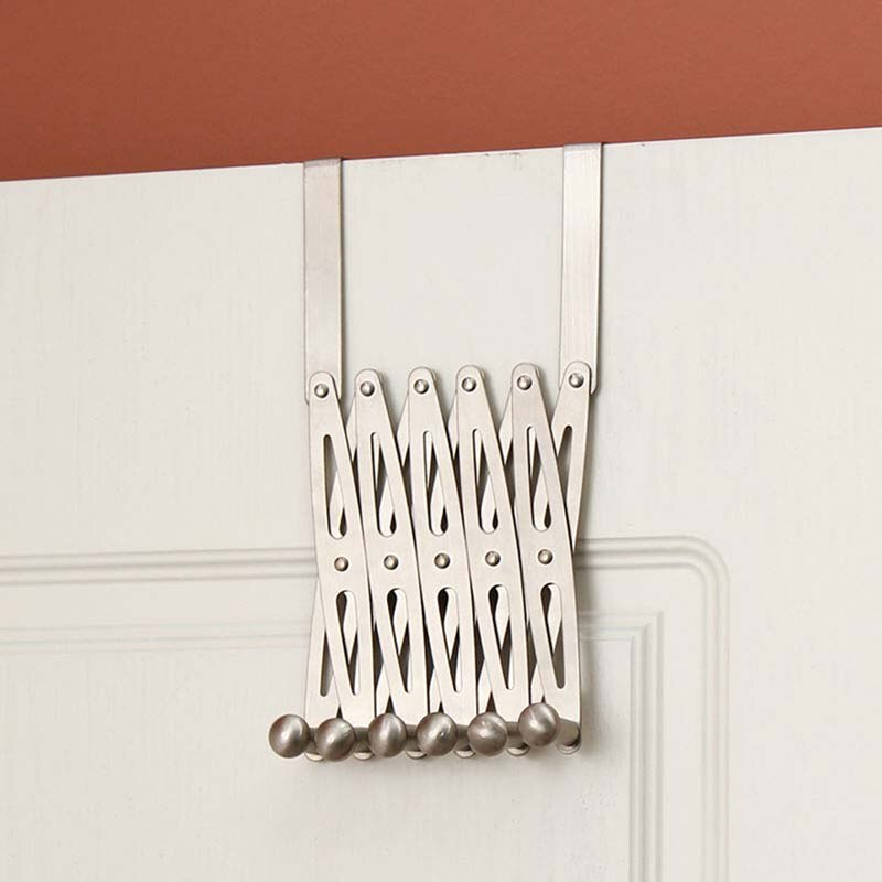 6 Hook Flexible Back Door Hanger Rack Bathroom Kitchen Organizer Hanger