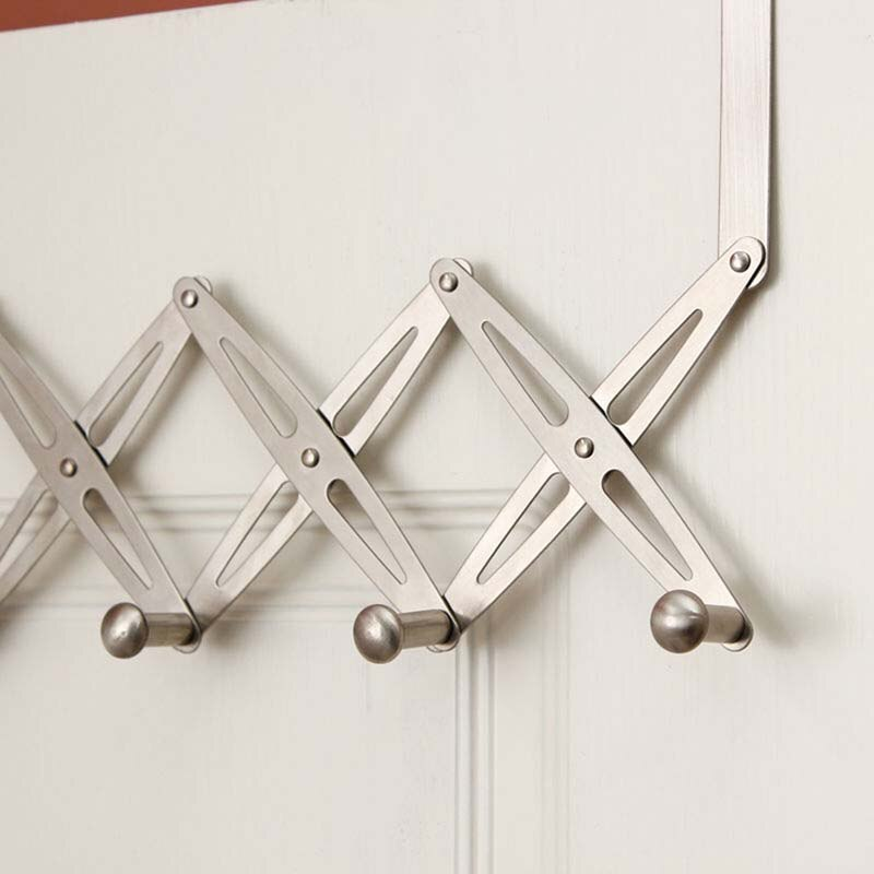 6 Hook Flexible Back Door Hanger Rack Bathroom Kitchen Organizer Hanger