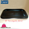 Camri Rectangular Serving Platter  Retro Matte Black 12 Inch