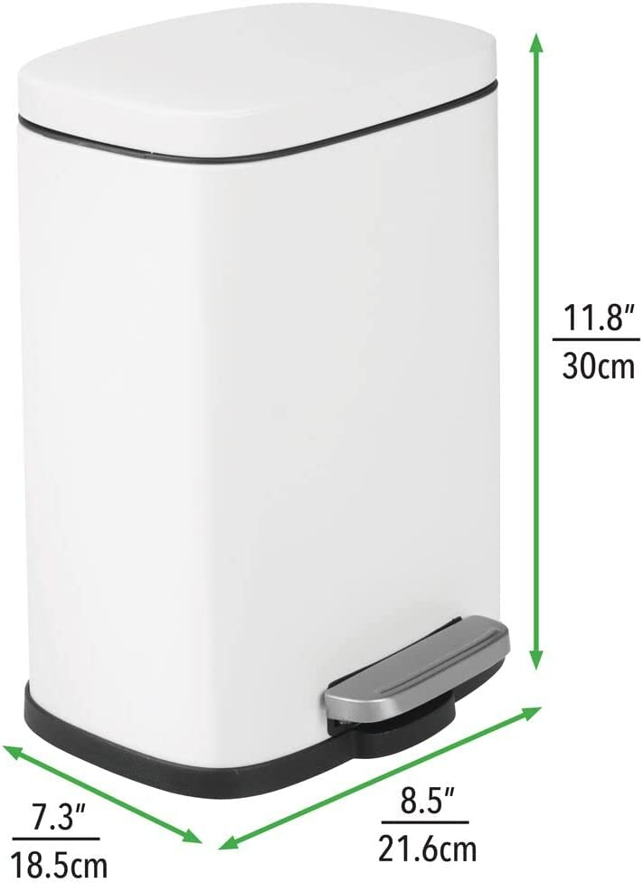 Home Mart Pedal Bin Stainless Steel Metal Waste Bin With Pedal Lid And Plastic Insert – Household Rubbish Bin For Bathroom And Kitchen Or As Office Bin – White – 5 Liter 9 Home Mart Pedal Bin Stainless Steel Metal Waste Bin With Pedal Lid And Plastic Insert – Household Rubbish Bin For Bathroom And Kitchen Or As Office Bin – White – 5 Liter
