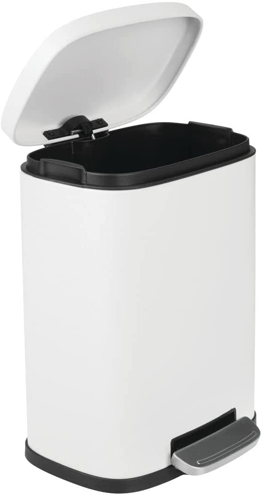 Home Mart Pedal Bin Stainless Steel Metal Waste Bin With Pedal Lid And Plastic Insert – Household Rubbish Bin For Bathroom And Kitchen Or As Office Bin – White – 5 Liter 10 Home Mart Pedal Bin Stainless Steel Metal Waste Bin With Pedal Lid And Plastic Insert – Household Rubbish Bin For Bathroom And Kitchen Or As Office Bin – White – 5 Liter