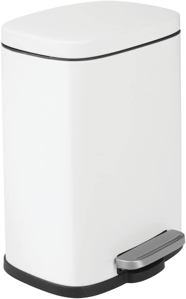 Home Mart Pedal Bin Stainless Steel Metal Waste Bin With Pedal Lid And Plastic Insert – Household Rubbish Bin For Bathroom And Kitchen Or As Office Bin – White – 5 Liter 8 Home Mart Pedal Bin Stainless Steel Metal Waste Bin With Pedal Lid And Plastic Insert – Household Rubbish Bin For Bathroom And Kitchen Or As Office Bin – White – 5 Liter