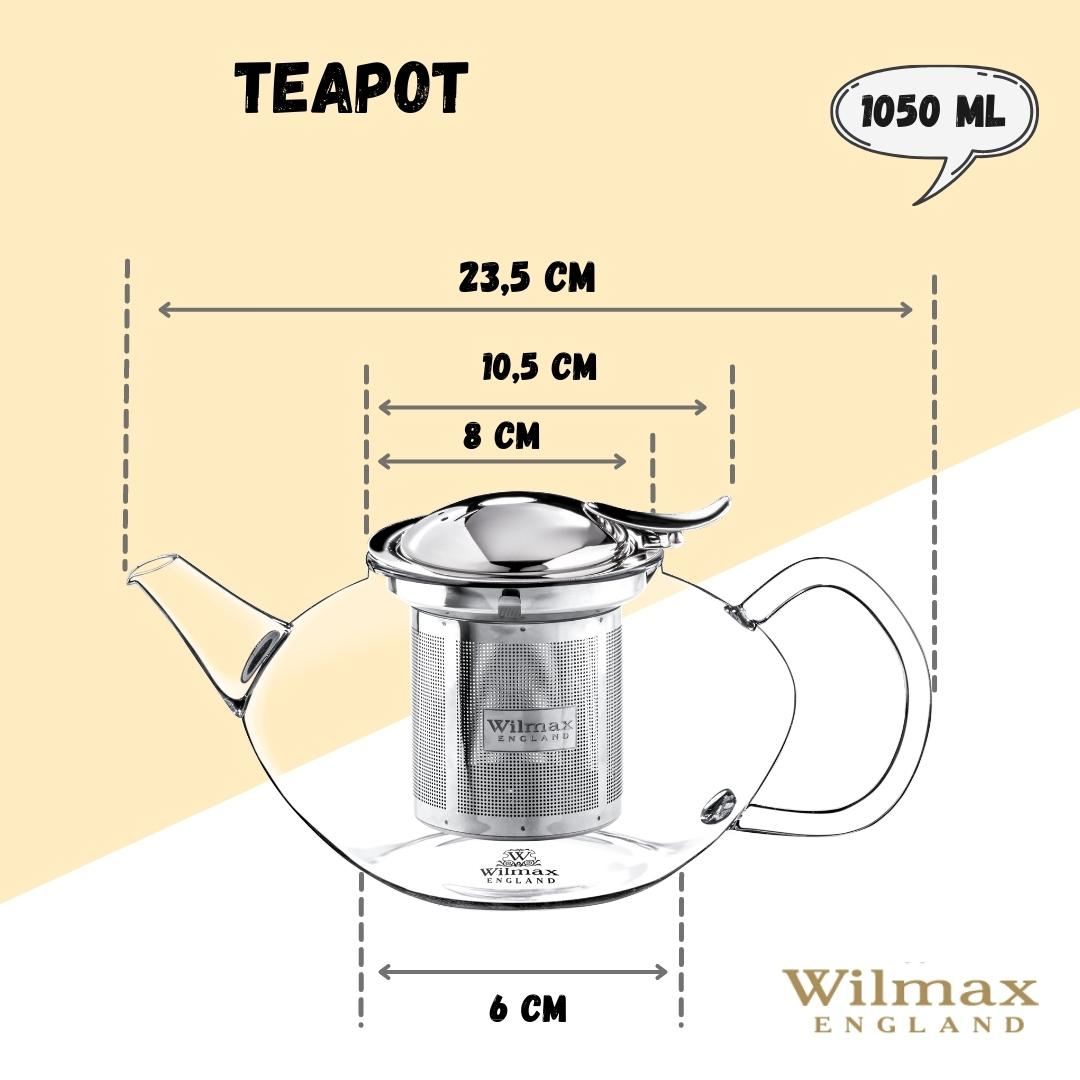 Wilmax England Thermo Glass Tea Pot 1050 ML - WL-888805-A