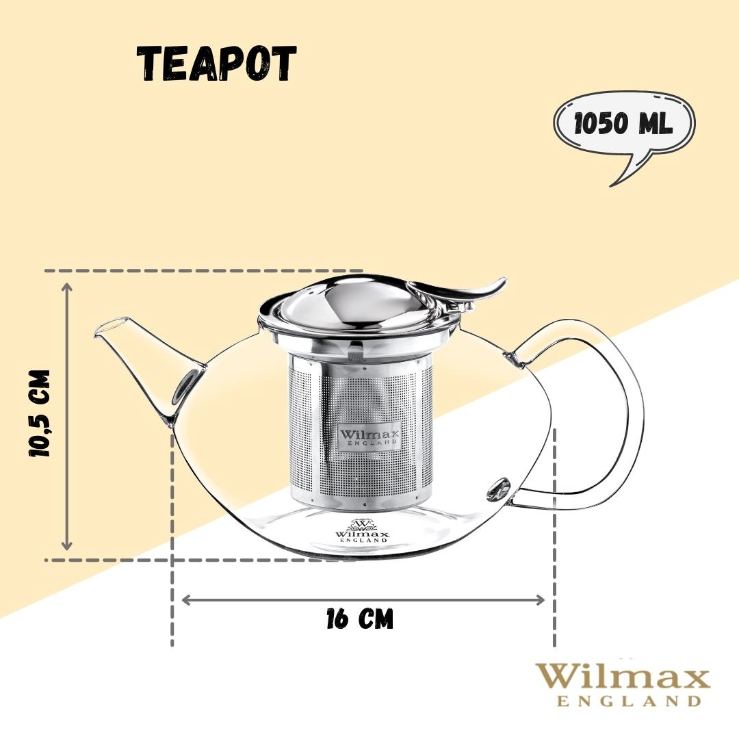 Wilmax England Thermo Glass Tea Pot 1050 ML - WL-888805-A