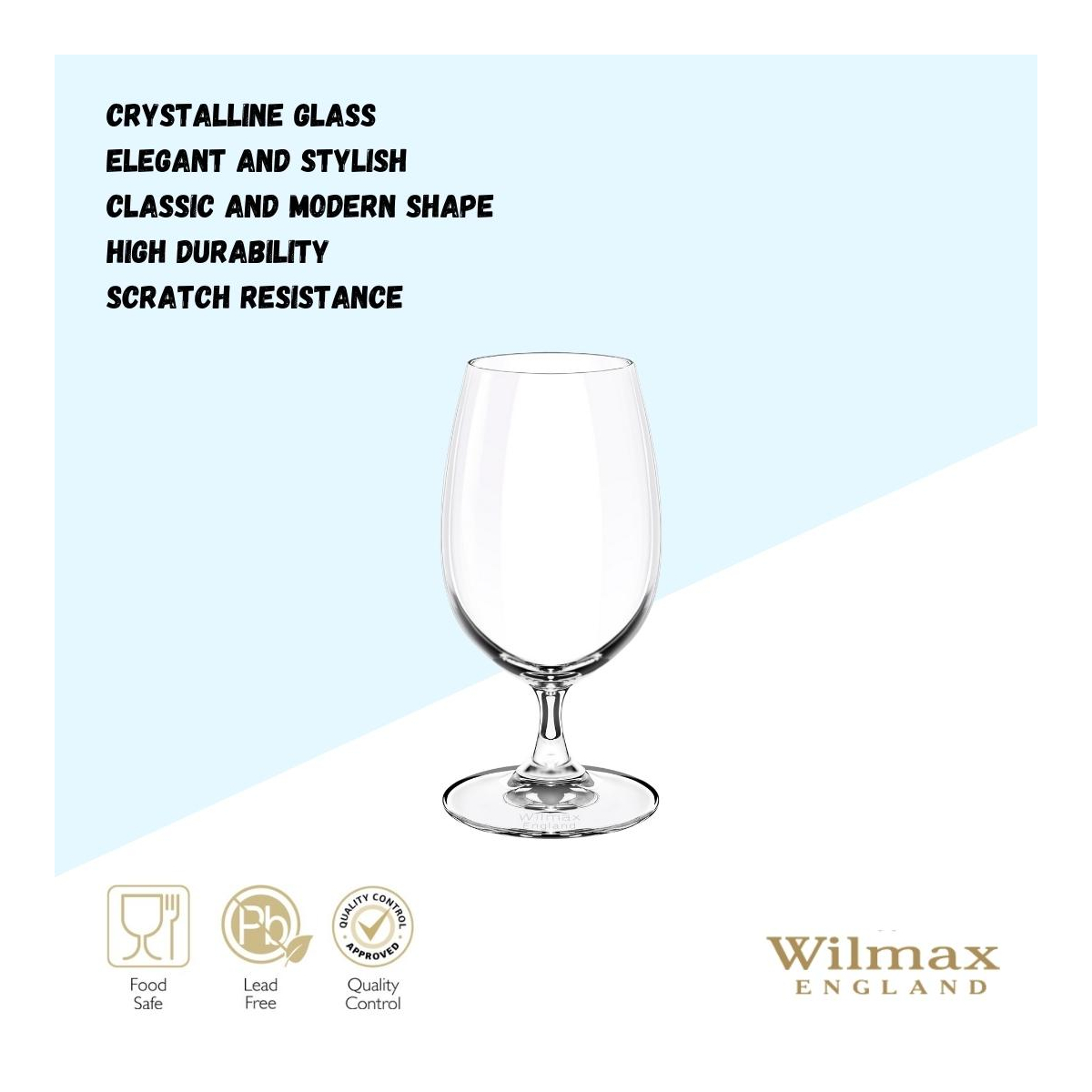 Wilmax Water Glass 420ML - Set of 6 - WL‑888026-6A