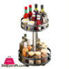 2 Tier Round Rotatable Kitchen Spice Racks Seasoning Bottle Storage Sorting Multifunctional Detachable Round Storage Rack