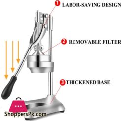 Moongiantgo Commercial Manual Juicer Hand Press Citrus Juicer Extractor Pomegranate Orange Lime Lemon Squeezer Fruit Juicer Machine