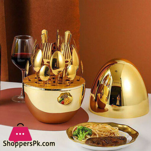 Golden Egg Cutlery Spoon Set 24pcs
