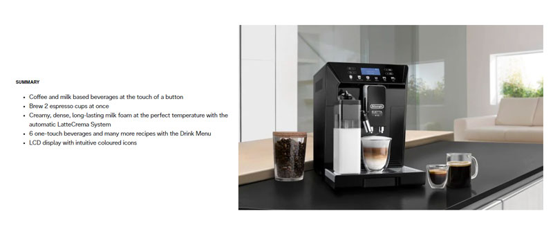 Delonghi Automatic Coffee Makers Elected Cappuccino Evo ECAM46.860