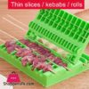 BBQ String Artifact Fast Effortless Non stick Removable Easy Cleaning Barbecue Plastic Double Wolf Teeth Skewer Box for Camping