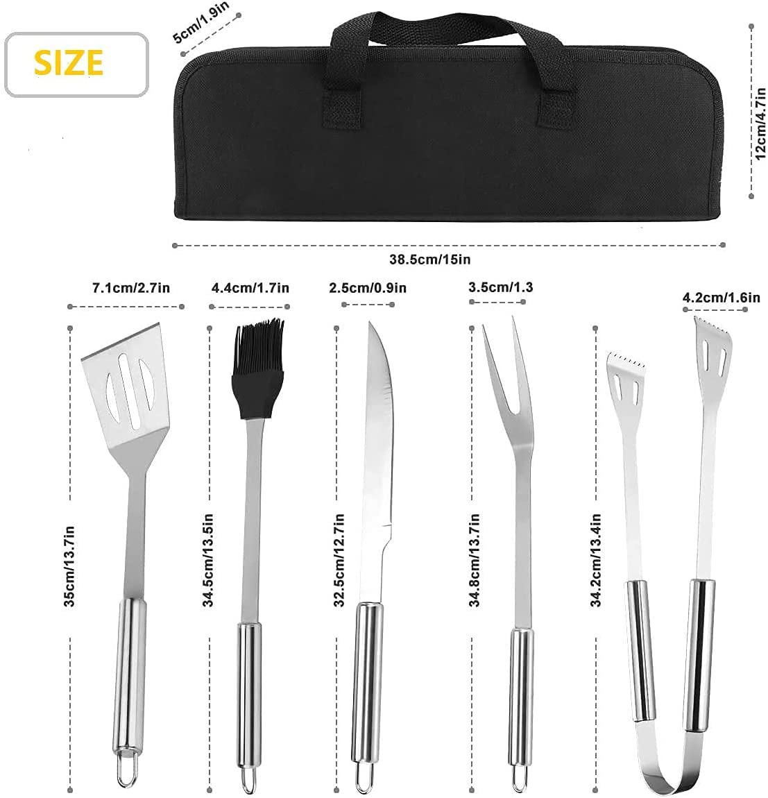 BBQ Utensils Stainless Steel Barbecue Grilling Tools Set Cooking Tools Kit for Outdoor Cooking BBQ Tools Accessories