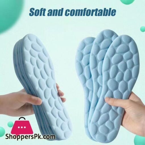 High Elastic Pain Reliever Shock Absorption Insoles Soft Breathable Pebbles Shaped Sports Insoles