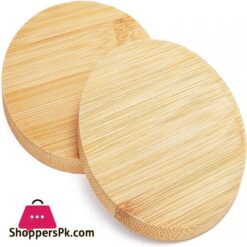 Juvale Round Bamboo Coasters Set 12 Pack