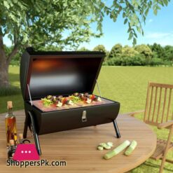 JJ JUJIN Portable Charcoal Grill Mini BBQ Grill for Outdoor Cooking Camping and Picnic Black