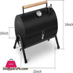 JJ JUJIN Portable Charcoal Grill Mini BBQ Grill for Outdoor Cooking Camping and Picnic Black