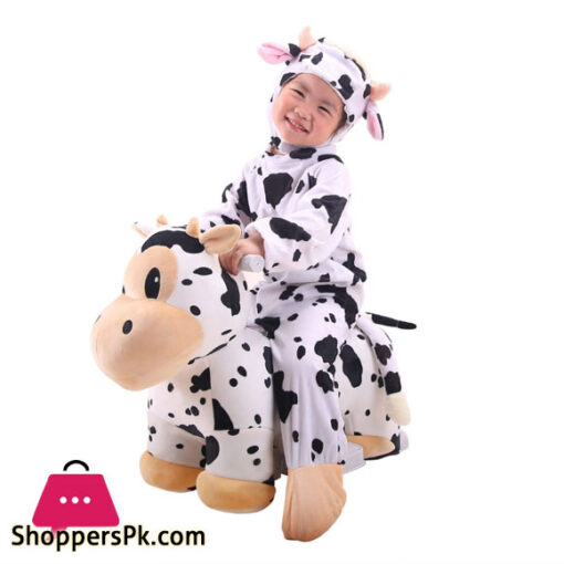 Kids Plush Rechargeable Cow Ride-Ons Car