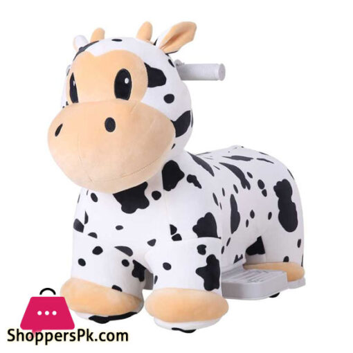 Kids Plush Rechargeable Cow Ride-Ons Car