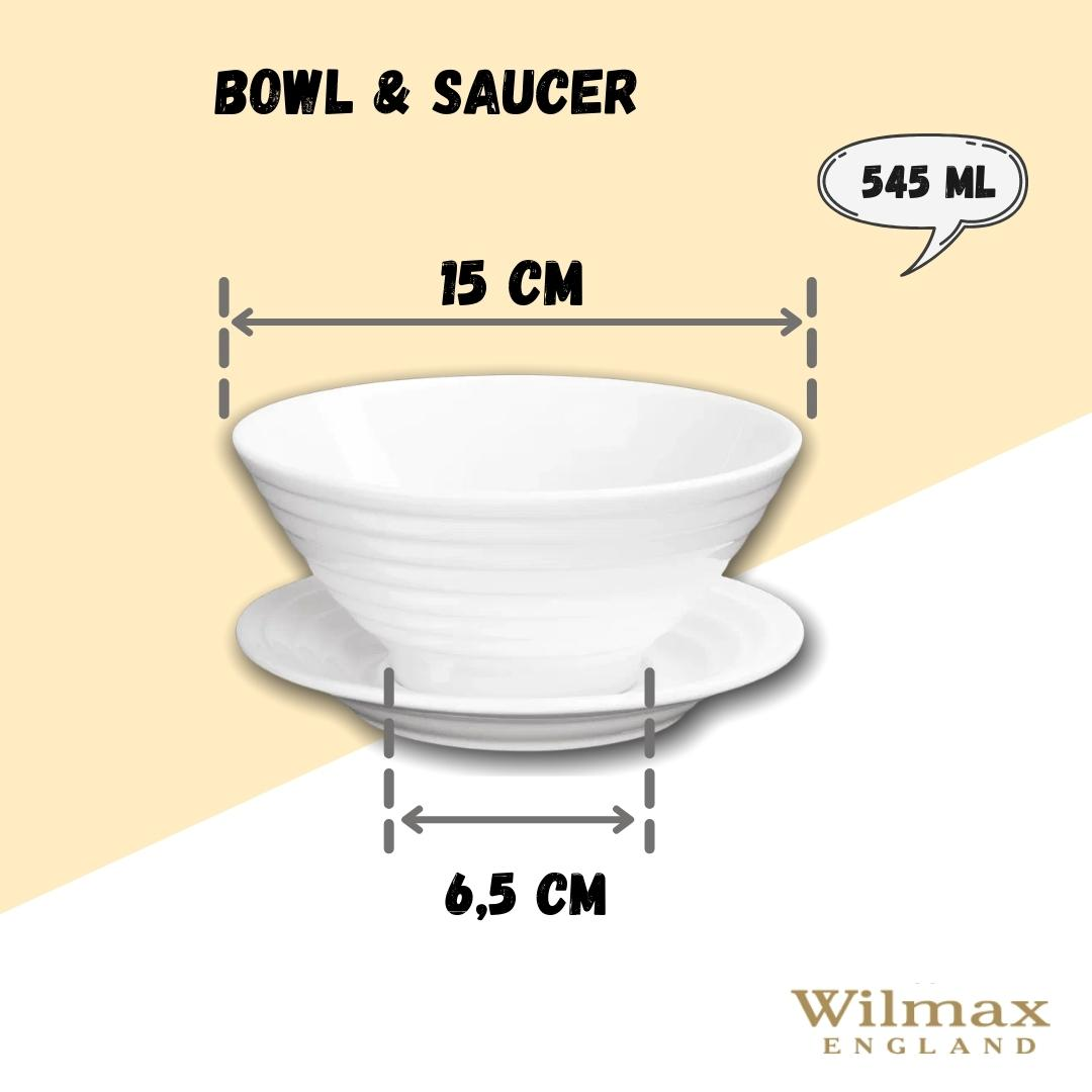 Wilmax Fine Porcelain Bowl & Saucer WL‑991146/AB