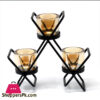 Centrepiece Iron Votive Candle Holder - 3 Cup Triangle