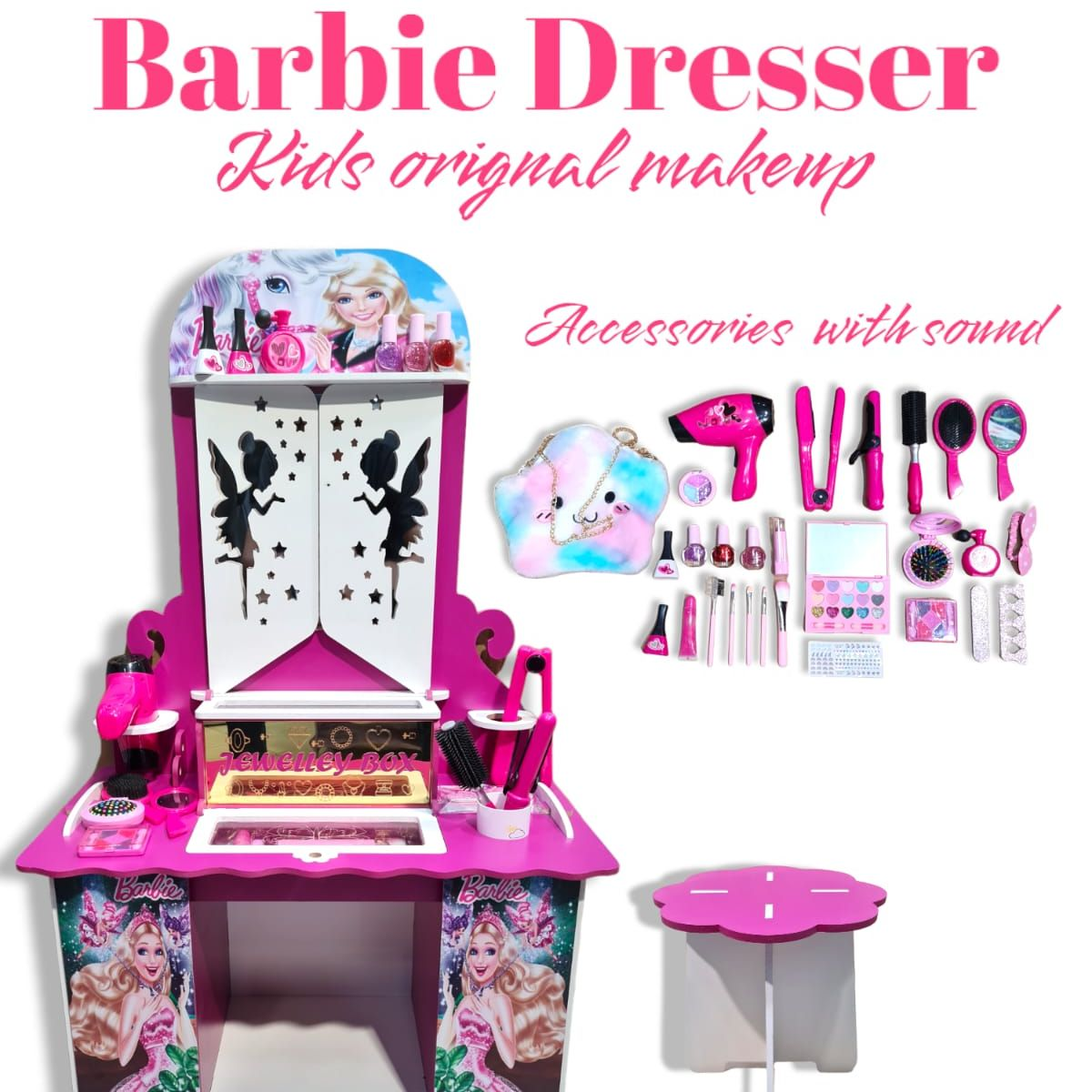 Portable Wooden Dressing Table Set For Girls 3 to 8 Years in Pakistan