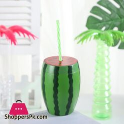 Disposable Watermelon Shape Cup Party Cup With Lid Straw Disposable Water Cup MJ