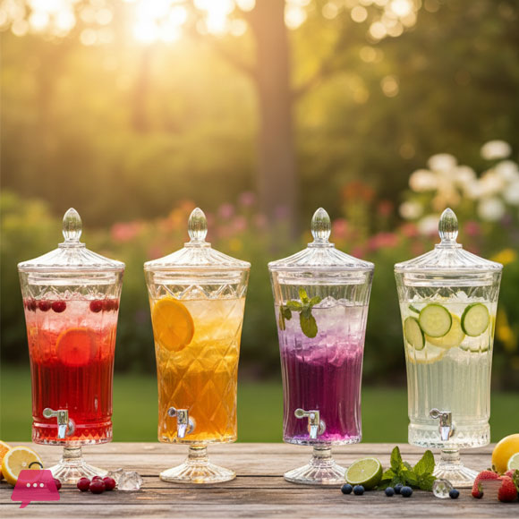 High Quality Juice Drinking Dispenser for Hotel and Home Using with Tap Glass Juice Beverage Dispenser Glassware 4.2 Liter