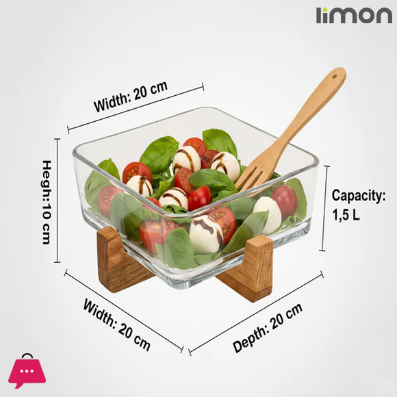 Limon Serving Plate with Wood Stand