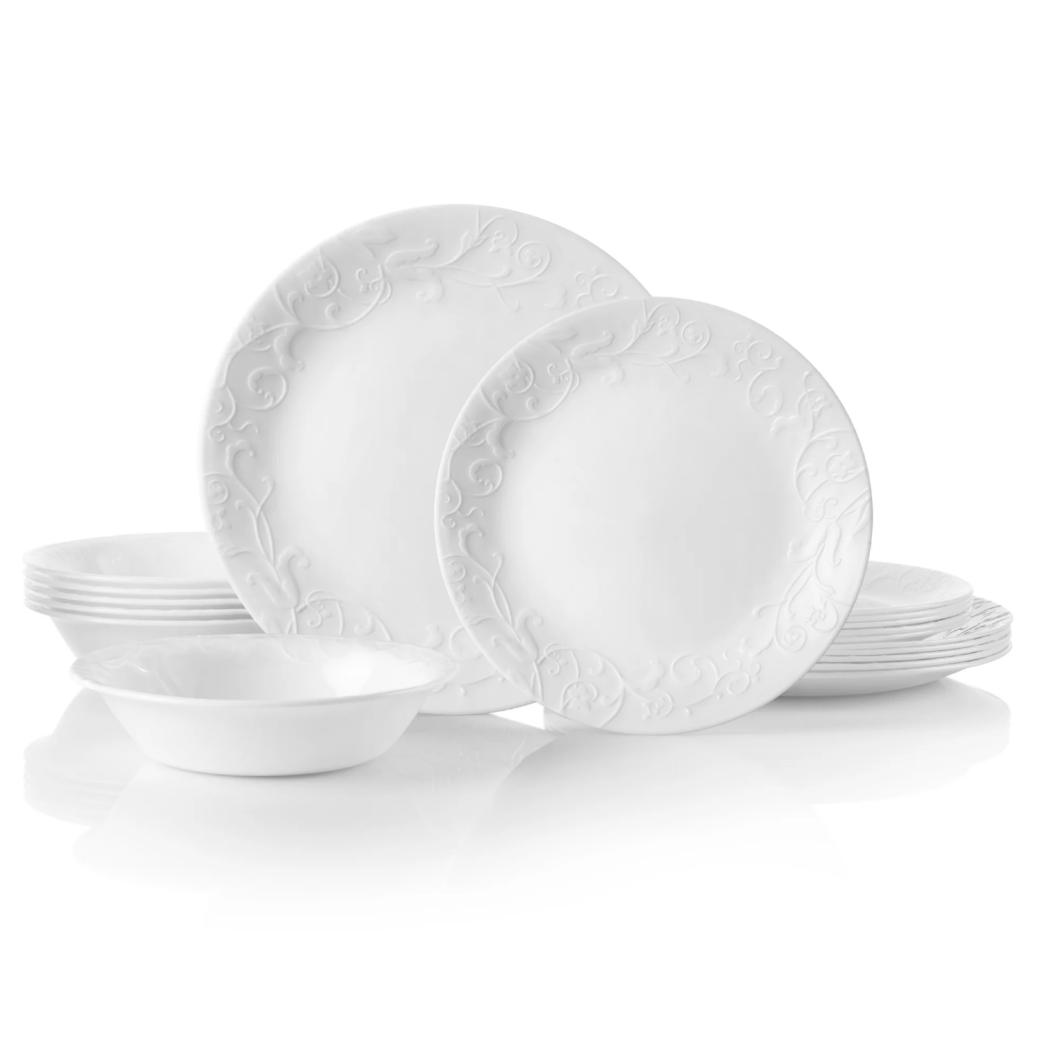 Corelle Embossed Bella Faenza Luncheon Pcs Plate Set First Time In