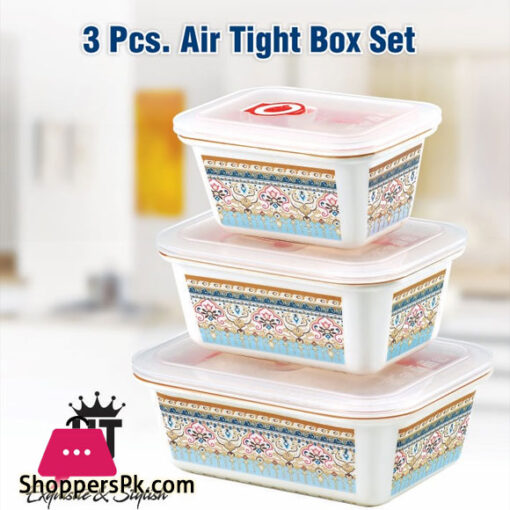 H.T Melamine 3 Pcs Air Tight Box Set 6-7-8-Inch