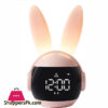 Kids Alarm Clock for Kids, Bunny Alarm Clocks for Girls Boys, Pink Kid Alarm Clock with Ringtones & Night Light Rechargeable Snoozing