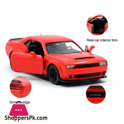 1:36 Dodge Challenger SRT Demon Sports Car Alloy Diecast Car Model Toy With Pull Back For Children Gifts Toy Collection