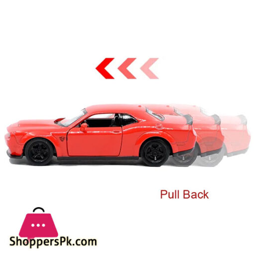 1:36 Dodge Challenger SRT Demon Sports Car Alloy Diecast Car Model Toy With Pull Back For Children Gifts Toy Collection