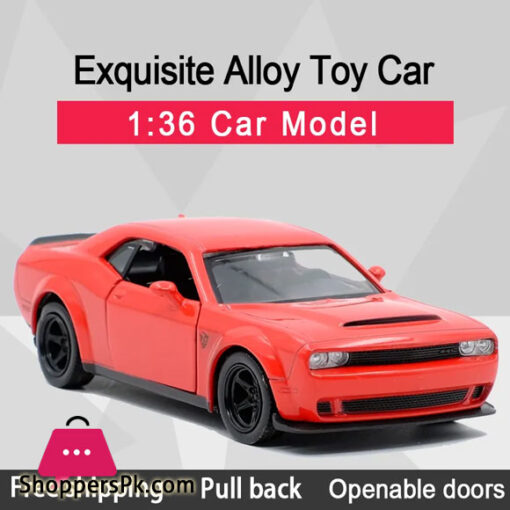 1:36 Dodge Challenger SRT Demon Sports Car Alloy Diecast Car Model Toy With Pull Back For Children Gifts Toy Collection