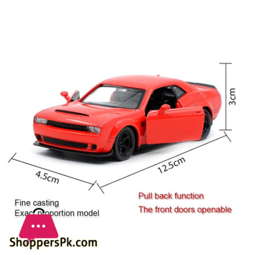 1:36 Dodge Challenger SRT Demon Sports Car Alloy Diecast Car Model Toy With Pull Back For Children Gifts Toy Collection