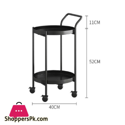 2 Tier With Wheel Nordic End Table with Storage Shelf Metal Tray Bedside Table for Small Spaces