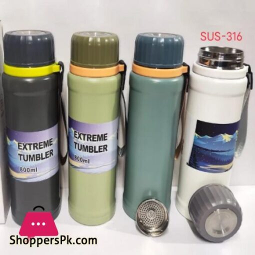 800ml Solid Color Stainless Steel Tumbler Travel Mug Gym Workout Water Bottle Thermos Sports Vacuum Insulated Flask
