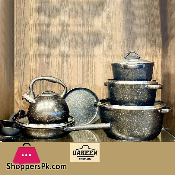 Uakeen Germany 20 Pieces Non Stick Granite Cookware Set