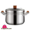 304 Stainless Steel Double Handed Pot Thick Cooking Pot Lid Included 26CM