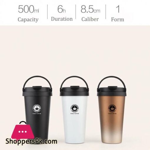 500ML Insulated Mug Cup Pattern Leak proof Stainless Steel Vacuum Coffee Cup for Travel