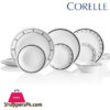 Corelle Vitrelle 18-Piece Service for 6 Dinnerware Set Round Plates and Bowls Set Black and White