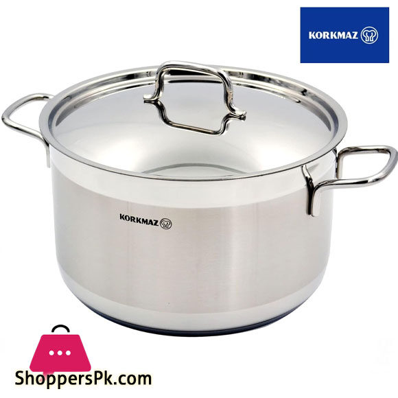 Korkmaz Alfa Stainless Steel Casserole 24x12cm 5.5L Turkey Made