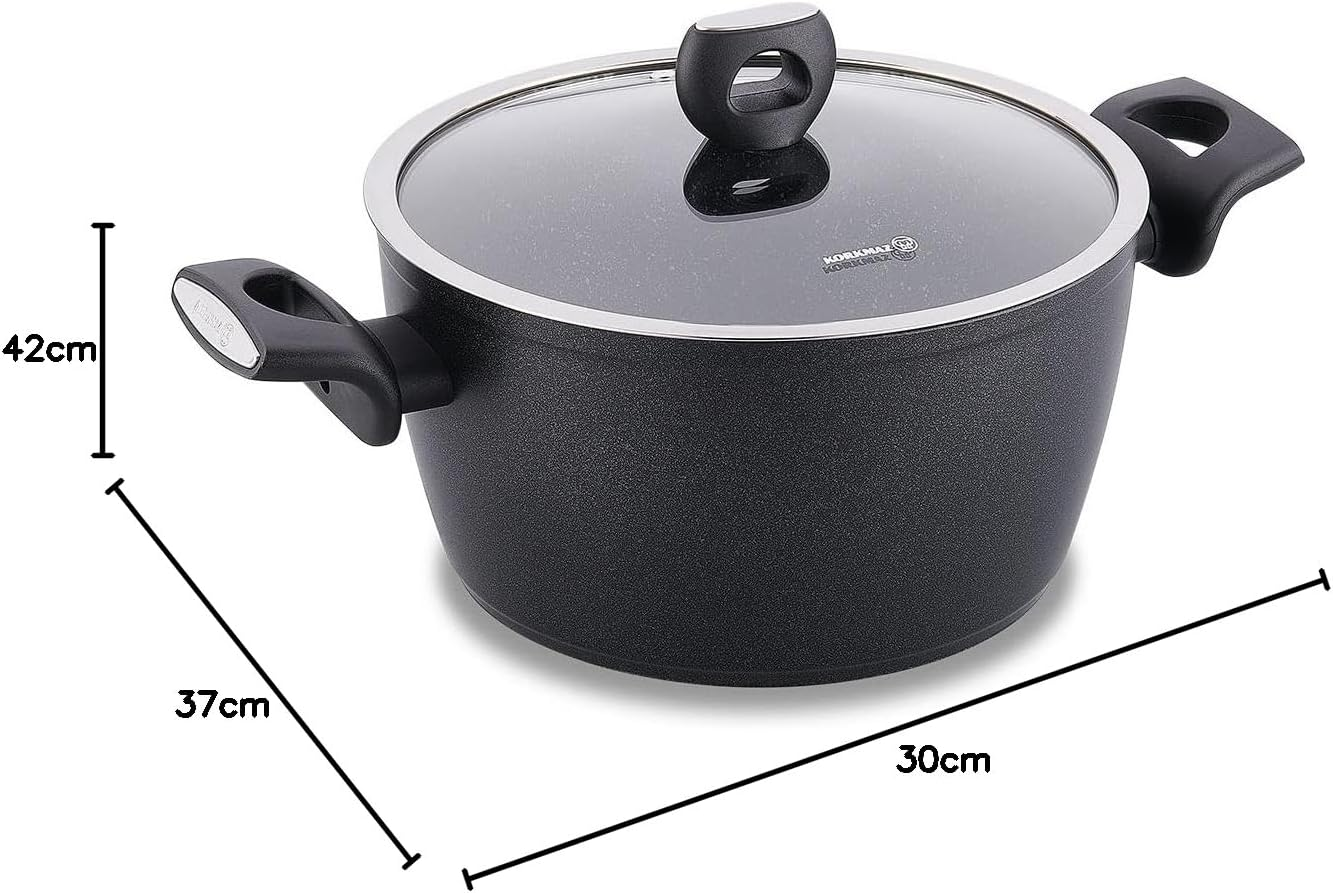 Korkmaz Nora Granite Stainless Steel Casserole Pot 24 CM Non-Stick ...