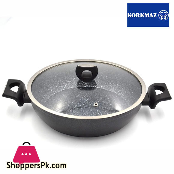 Korkmaz Nora Granite Stainless Steel Casserole Pot 28x7 - Non-Stick Coating with Scratch Resistance Turkey Made