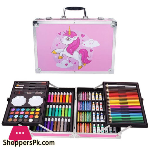 145 Pieces Painting Art Set Children's Painting Box Brush Crayon Artist Printing Art Set Aluminum Box