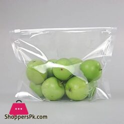 Pack of 10 Food Storage Freezer Bags With Zip lock Slider Airtight And Leak Proof Plastic 1 Liter Kg Each