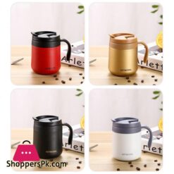 Stainless Steel Coffee Mugs Hot Cold 350ml500ml Drinkware Water Cups Thermos Insulation With cover and Handle Travel Tea Mug