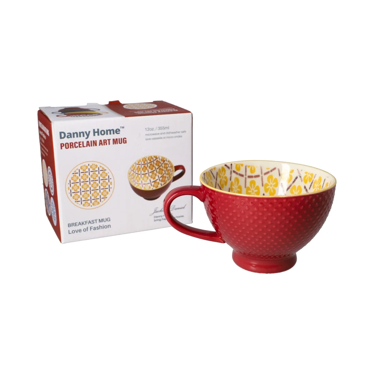 Danny Home Ceramic Clover Dots Mug 355ML 1Pcs