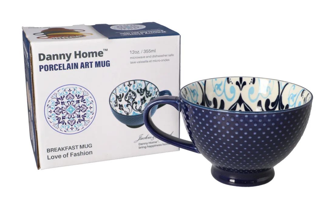 Danny Home Ceramic Santorini Dots Mug 355ML 1Pcs