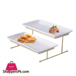 BR0265 2 Tier Rectangular Platter Gold