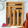 Elegant Wooden Cutlery Rack Light Brown